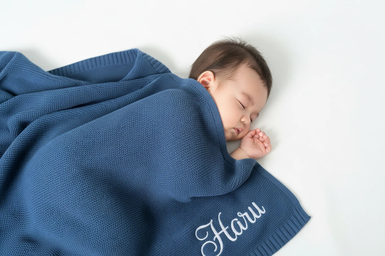 名入れ刺繍ができるベビーブランケット